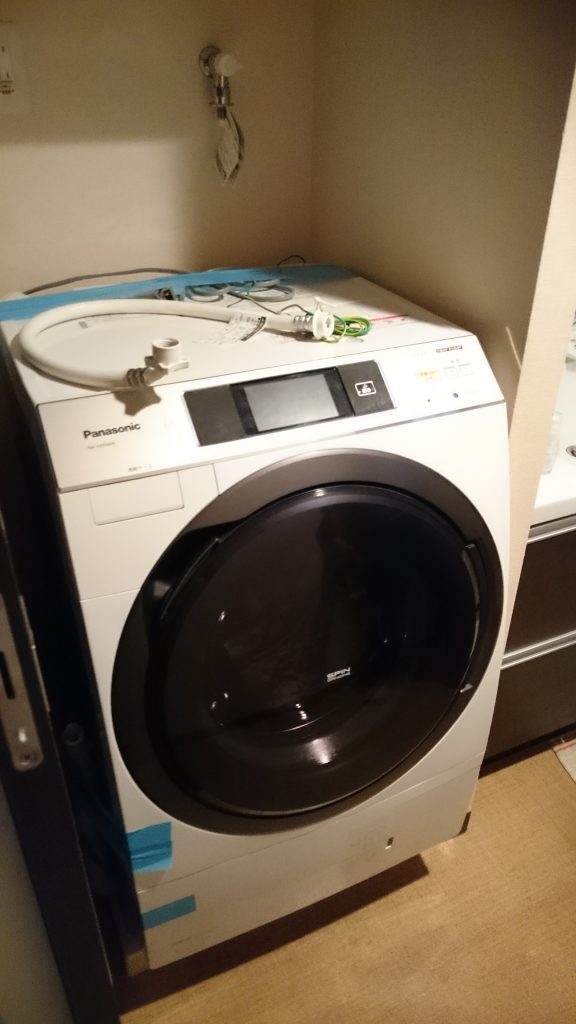 ドラム式洗濯機の設置